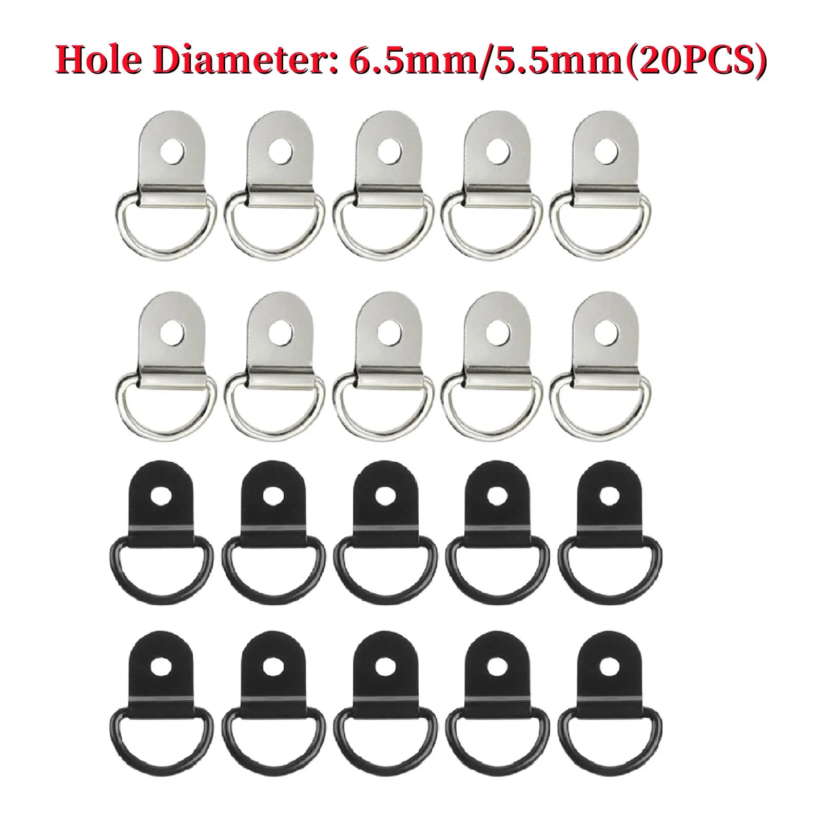 20/10PCS Anelli di ancoraggio a forma di D Anello di ancoraggio per carico in ferro e acciaio inossidabile per rimorchi per camion per auto Barche camper