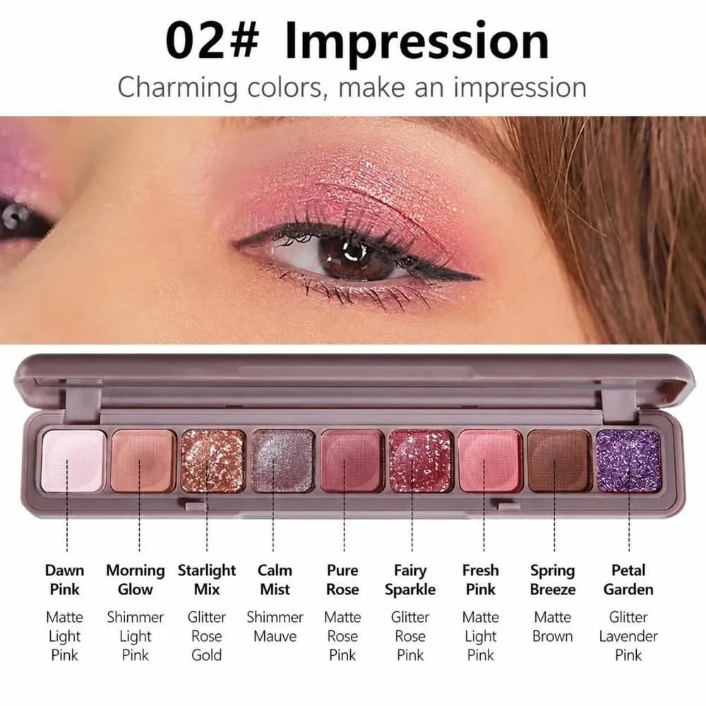9 Colors Eye Shadow Neutral Gray and Brown Earthy Tone Eye Shadow Palette Low Saturation Matte Pearl Eyeshadow Tray