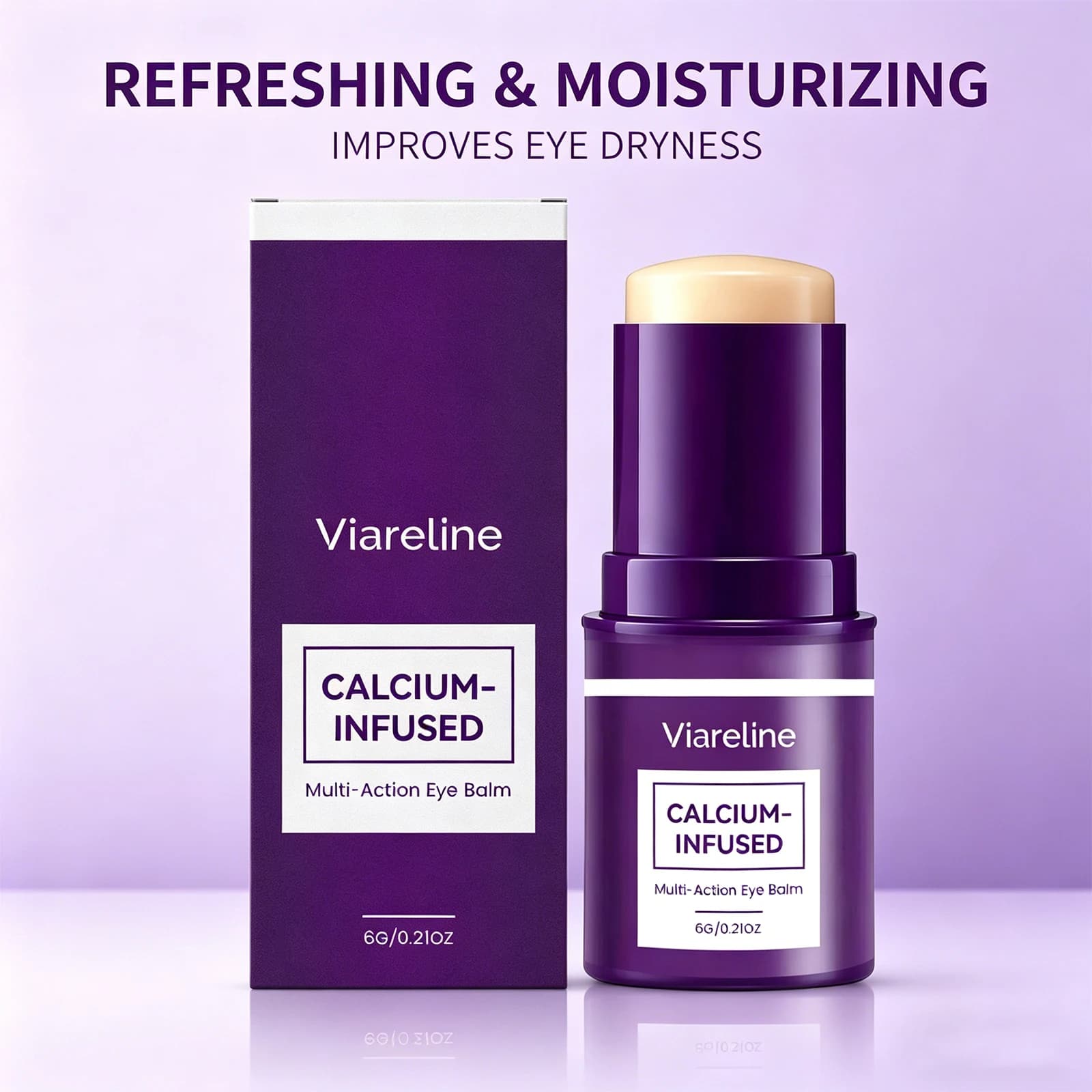 Stick Occhi al Collagene e Calcio 6g, Balsamo Multifunzione, Riduce il Gonfiore, Anti-Rughe, Attenua le Linee Sottili, Idratante, con Vitamina E, Bacchetta di Bellezza