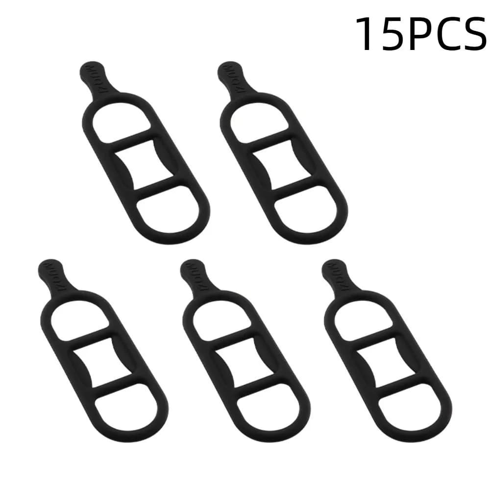 Set di 15 Cinghie in Silicone per Faro Bici, Resistenti all'Usura, Leggere, Nere, per Montaggio su Manubrio
