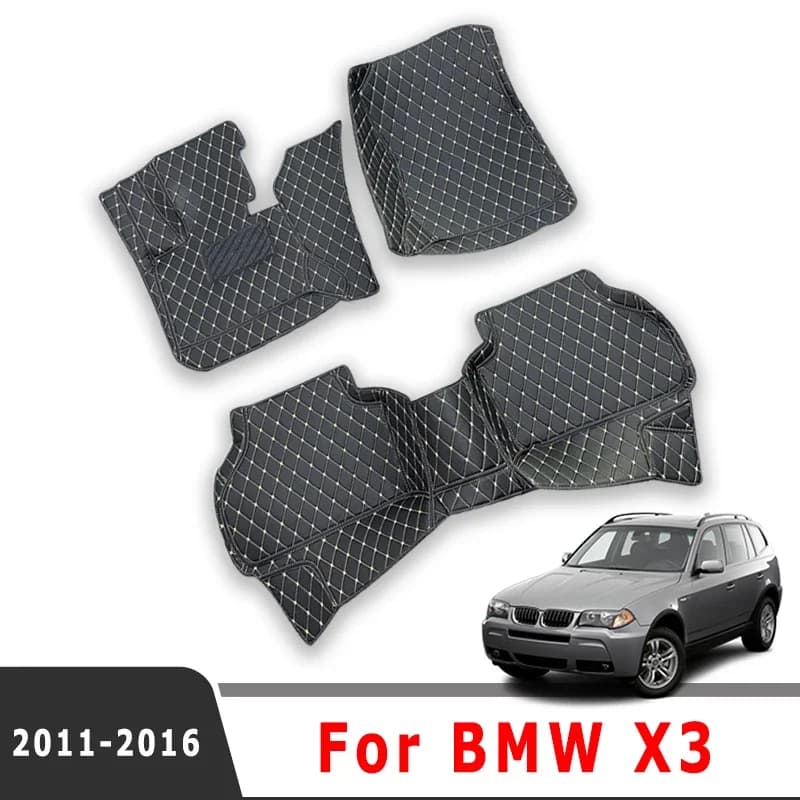 For BMW X3 2016 2015 2014 2013 2012 2011 Car Floor Mats Interior Accessories Leather Carpets Auto Custom Protector Covers Rugs