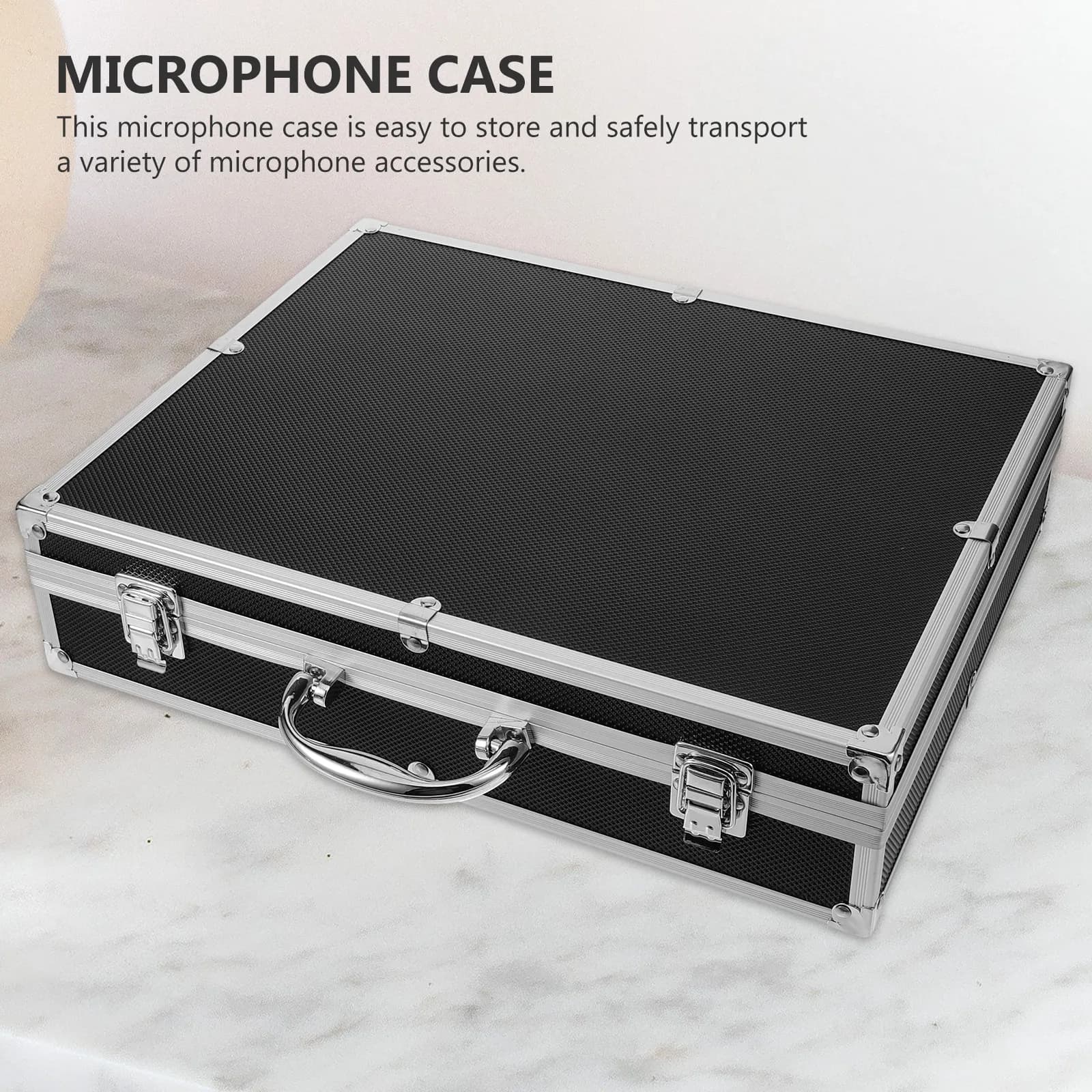 Custodia per Microfono Rigida Protettiva, Scatola Portatile per Microfoni, Organizzatore Stabile Resistente a Deformazioni, Urti e Polvere, per Viaggi