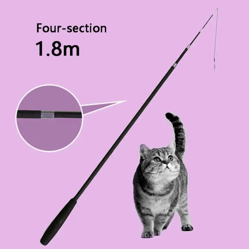 1.8m Cat Teaser Stick Telescopico Catcher Giocattolo Canna da pesca Bacchetta Canna da pesca Super Long Cat Bastone interattivo Stuzzicare Accessori