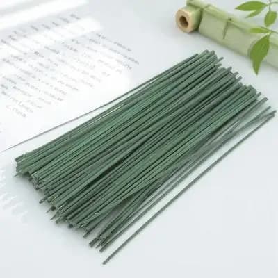 100Pcs Artificial Flower Stems Natural Look Flexible Metal Floral Stem Wires for DIY Floral Arrangements Plant Support Garden