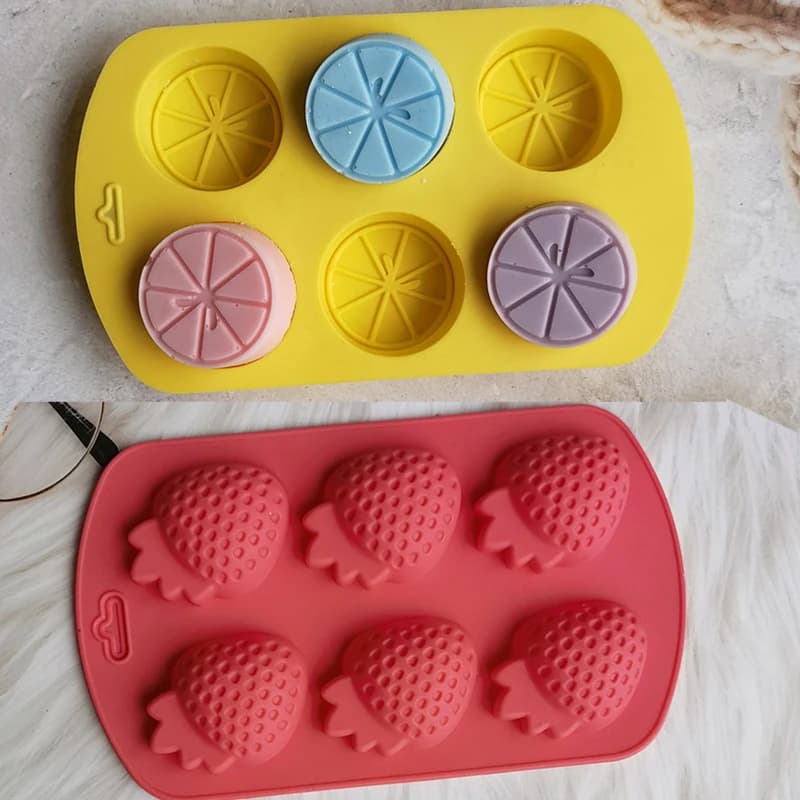 Stampo in silicone per caramelle a forma di cubetto di ghiaccio alla frutta, fragola, anguria, limone, fetta di arancia, stampo per cioccolato, cera sciolta, strumenti per la decorazione della torta