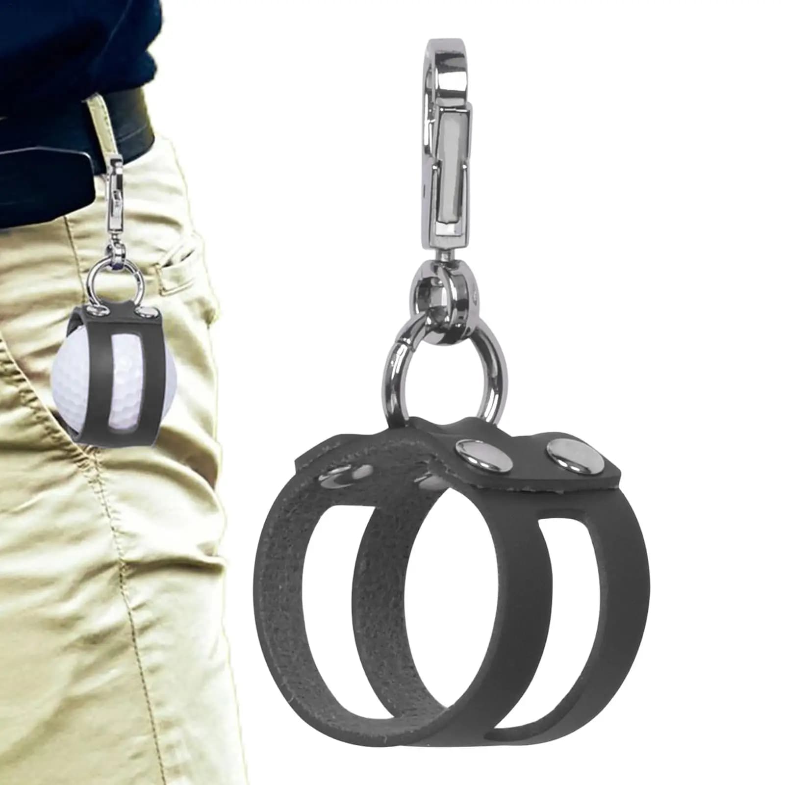 Golf Ball Carrier Secure Universal Protective Anti-Scratch Golf Ball Pocket Waist Belt Clip for Course Outdoors Clubhouse
