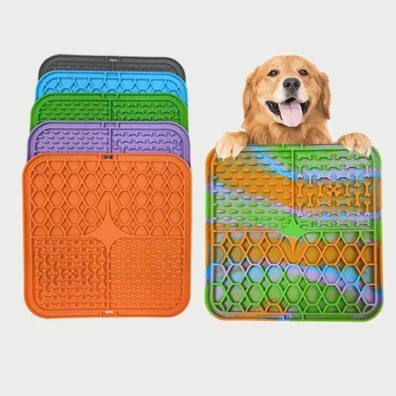 Dog Feeder Supplies Pet Lick Silicone Mat for Dogs Pet Slow Food Plate Dog Bathing Distraction Silicone Dog Sucker Food Training