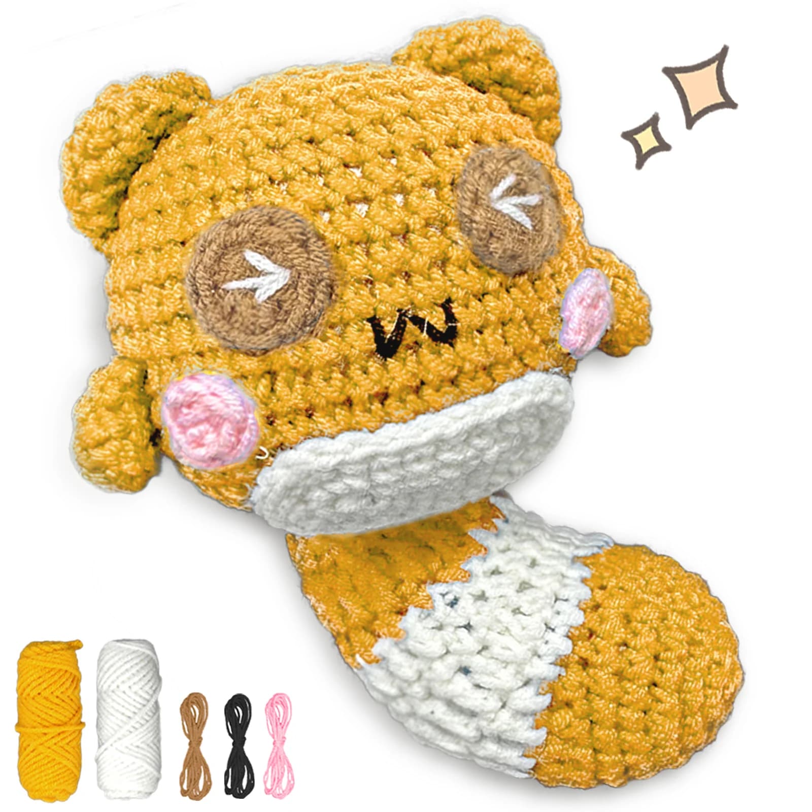 YAMAXIN Beginner Crochet Kit - Bear Tail Theme DIY Craft Tool Set Easy Knitting Arts & Crafts Project