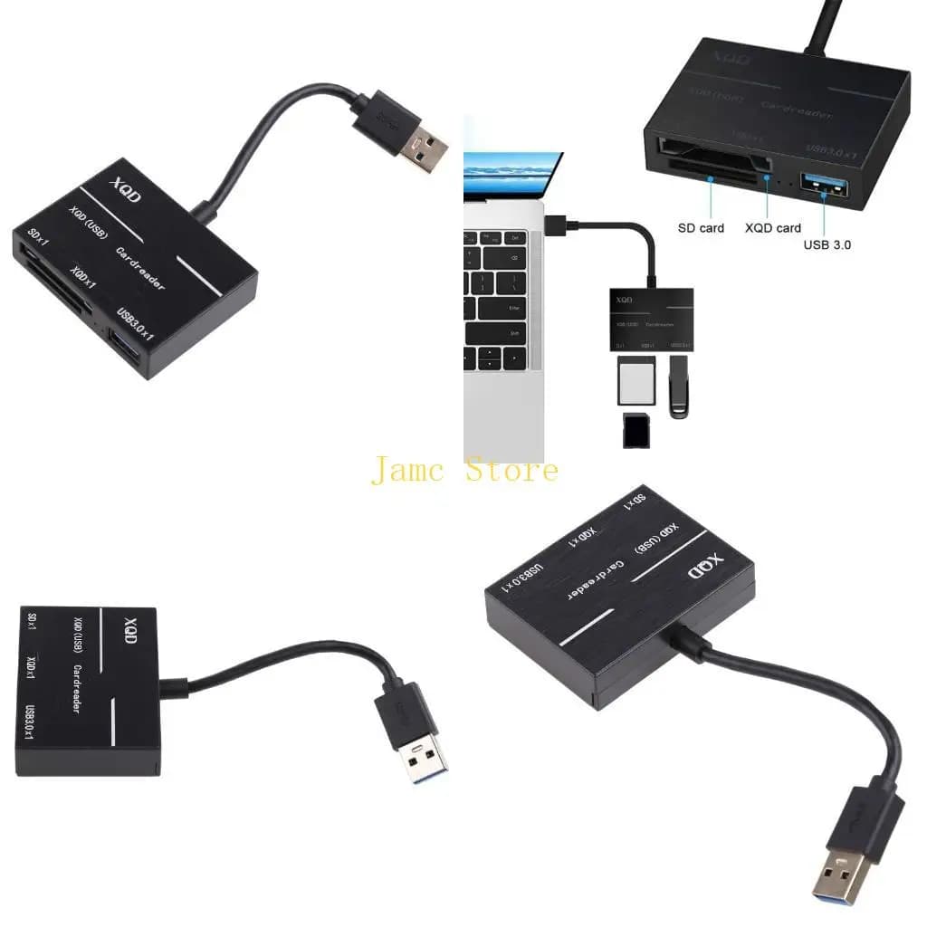 Lettore mini schede LX0B+ 3USB3.0 Hub 2 in 1 portatile per lettore schede MS TF e laptop 5GBPS Fast HDD Splitter
