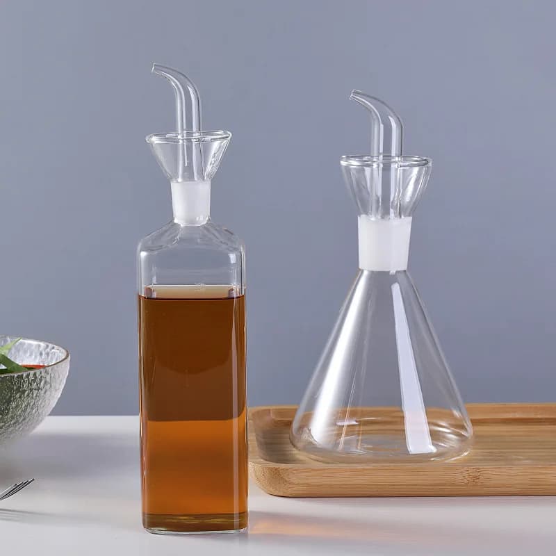 Pentola per olio in vetro ad alto contenuto di borosilicato Pentole per olio e aceto a prova di perdite per uso domestico Pentola per salsa di soia da cucina Serbatoio dell'olio Bottiglia di olio per condimenti