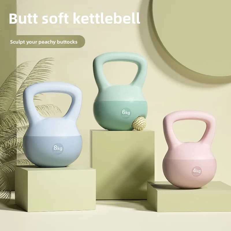 Soft Kettlebell for women Squat Training, soft 5 kg vase carrying handlebars Glutei Strength Training Sand Kettlebell Fitness Home