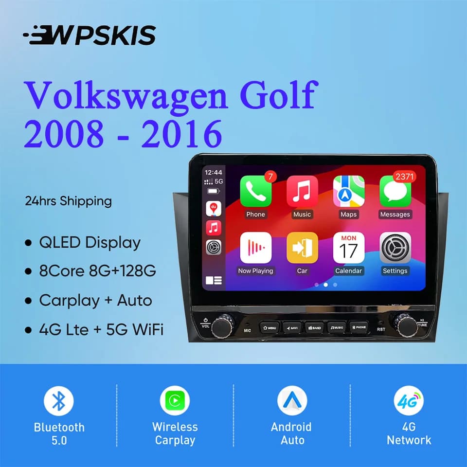 Android 14 Autoradio Multimedia PC Tablet Per Volkswagen VW Golf 2008 - 2016 GPS DVD Video Lettore musicale Auto sistemi intelligenti