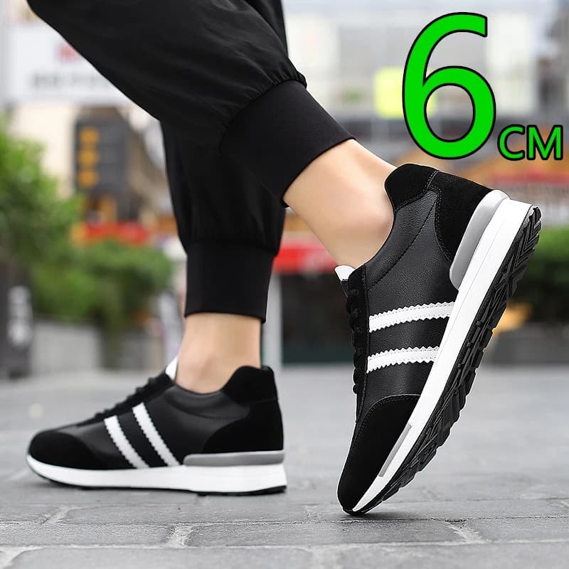 Fashionable men's shoes with height rise Casual 6 cm insole that increase in invisible inner height Outdoor racing Sport with casual elevator