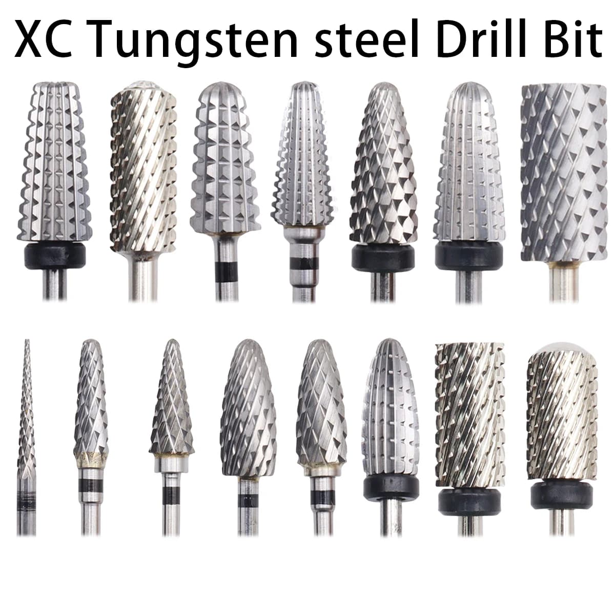 XC Punta da trapano per unghie in carburo di tungsteno Fresa Eletric Attrezzatura per macchina per manicure Pulizia delle cuticole