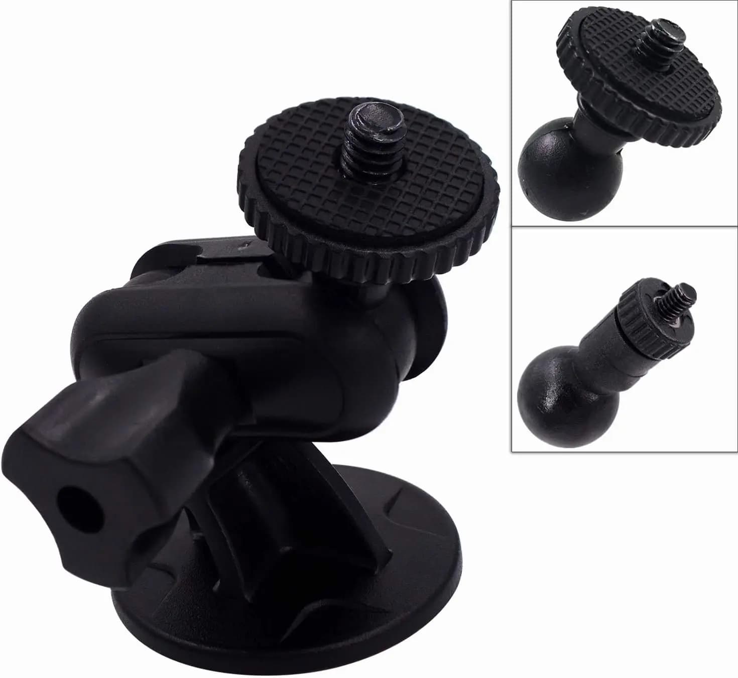Camera support with 1/4 thread "Mini Dash Cam adhesive tripod permanent support for windscreen/crust (M4 M6 screw Join Ball)