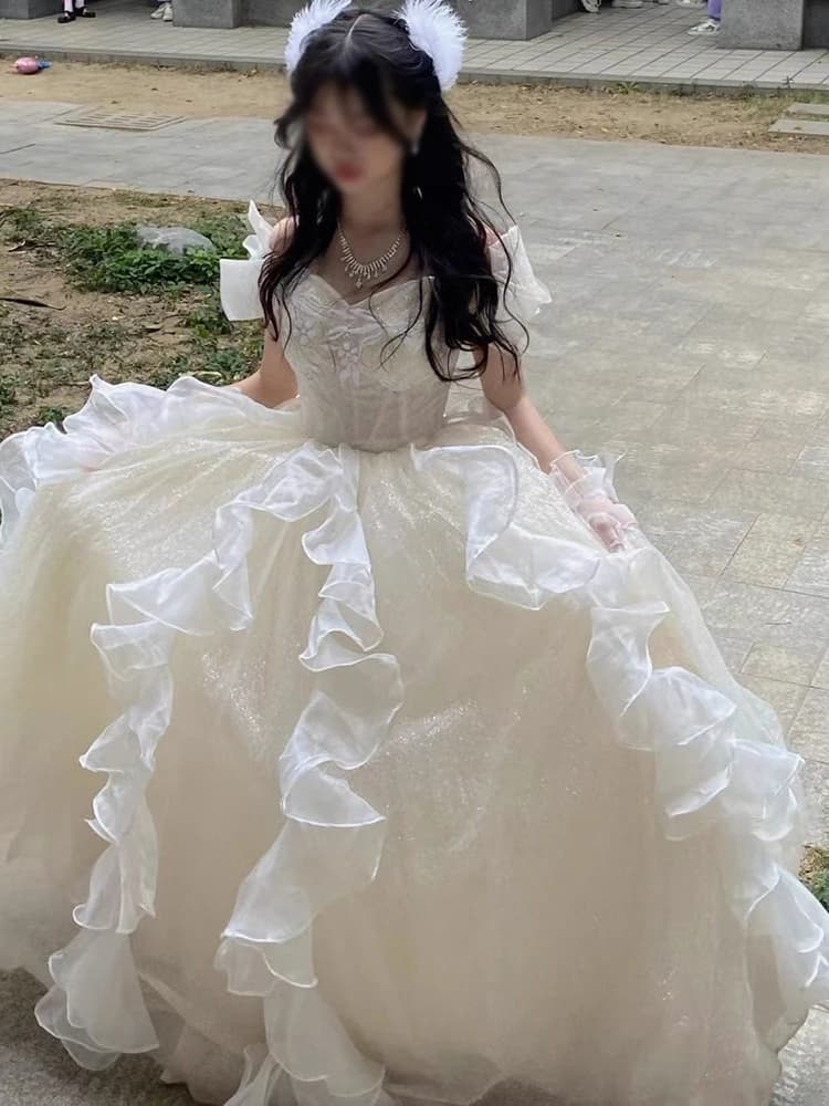 Abito da sera monospalla stile principessa, splendido vestito da principessa da favola per il 18° compleanno, cerimonia per adulti, presentatrice, esame d'arte