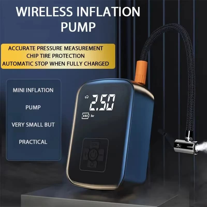 Gonfiatore digitale wireless per pneumatici con display Pompa di aria elettrica Compressore d'aria per auto Pompa di gonfiaggio per pneumatici per bicicletta da moto