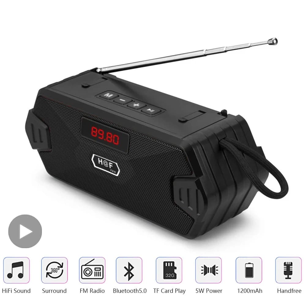 Ricevitore radio FM Altoparlante Bluetooth wireless Aux portatile esterno Subwoofer Scatola audio musicale Bassi Hifi Blutooth Home Car Blutooth
