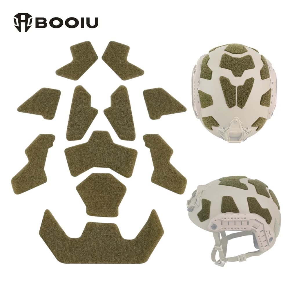 BOOIU 11 Pz/set Casco Tattico Adesivo Magico Velcros FAST Airsoft Casco Imbottitura Adesivi Nastro Universale Accessori Casco