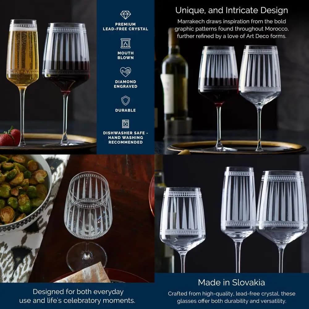 Eleganti bicchieri da vino rosso in cristallo realizzati a mano, set di 2 | Bicchieri da bere artigianali senza piombo per feste | Matrimonio o nascita ideale