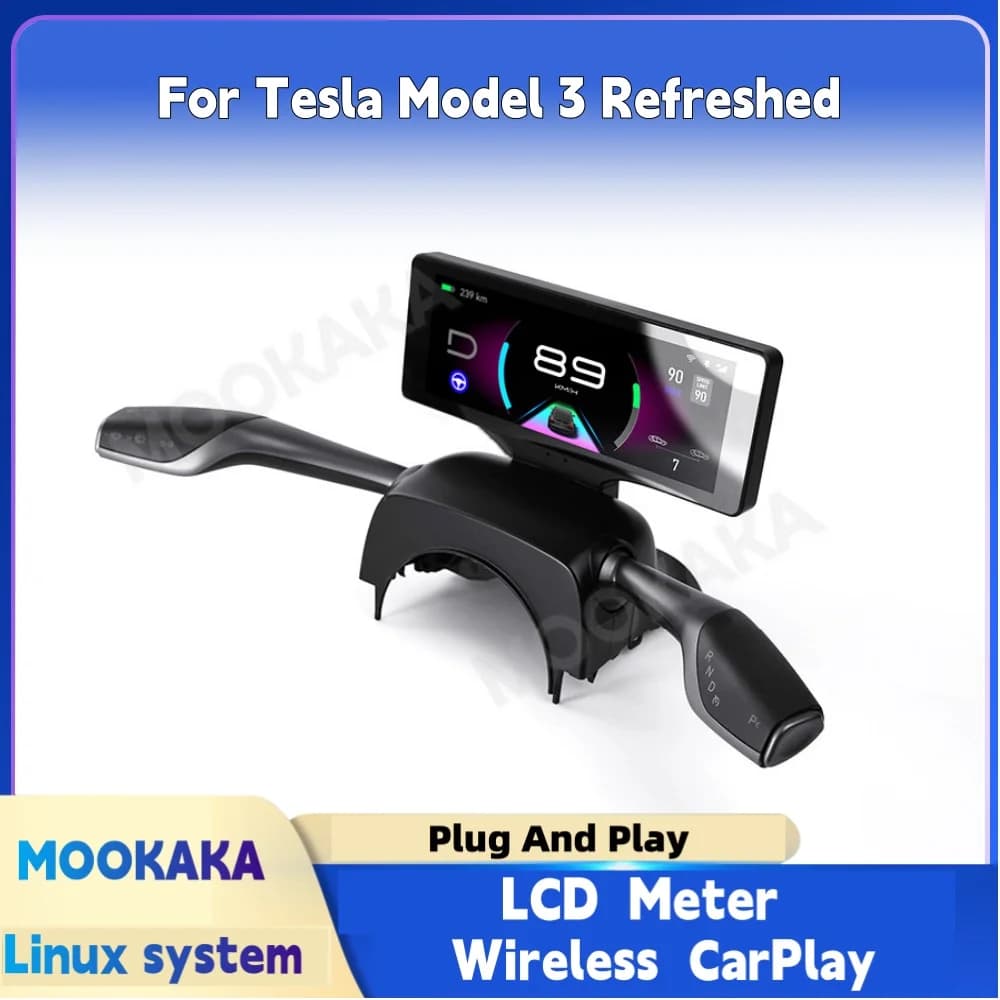Digital Dashboard Carplay For Tesla Model 3 Refreshed Car Cluster LCD Meter Virtual Cockpit Digital Instrument Panel Head Unit