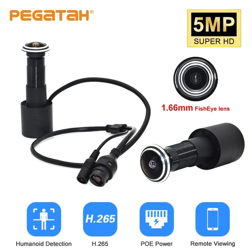 5MP Door Eye IP Camera 1.66mm Lens Mini Peephole Motion Detection Video-eye Viewer Intercom Home Security Surveillance Cam
