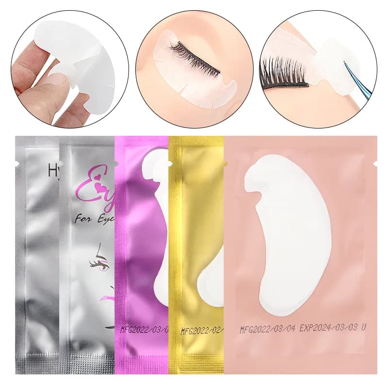 50 pairs of extensions of the lashes in the shape of U engraving gel toppe of paper grafted lashes fake under the eyes stickers tips makeup tools
