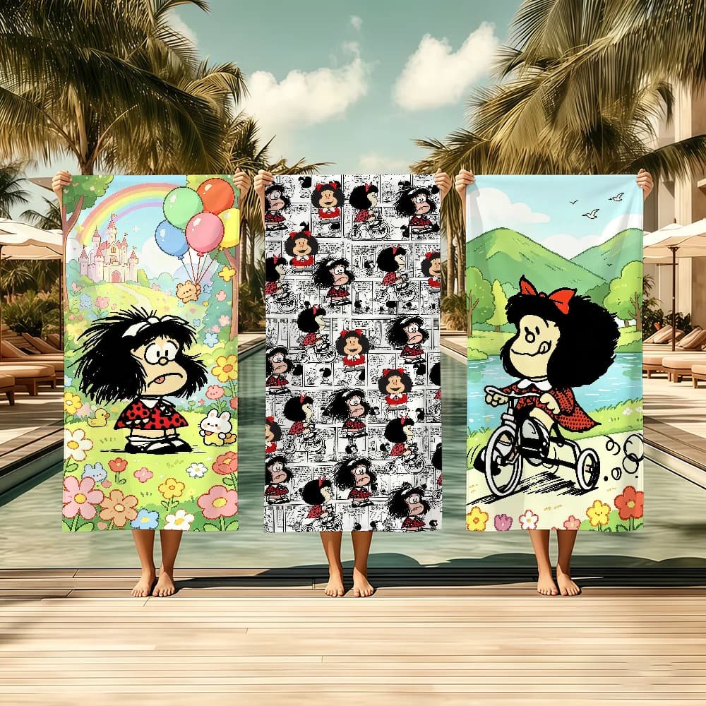 CARTOON M-MafaldaS-ES Towel Textile Bathrobe Beach Quick-Drying Lightweight Portable Camping Swim Pool Travel