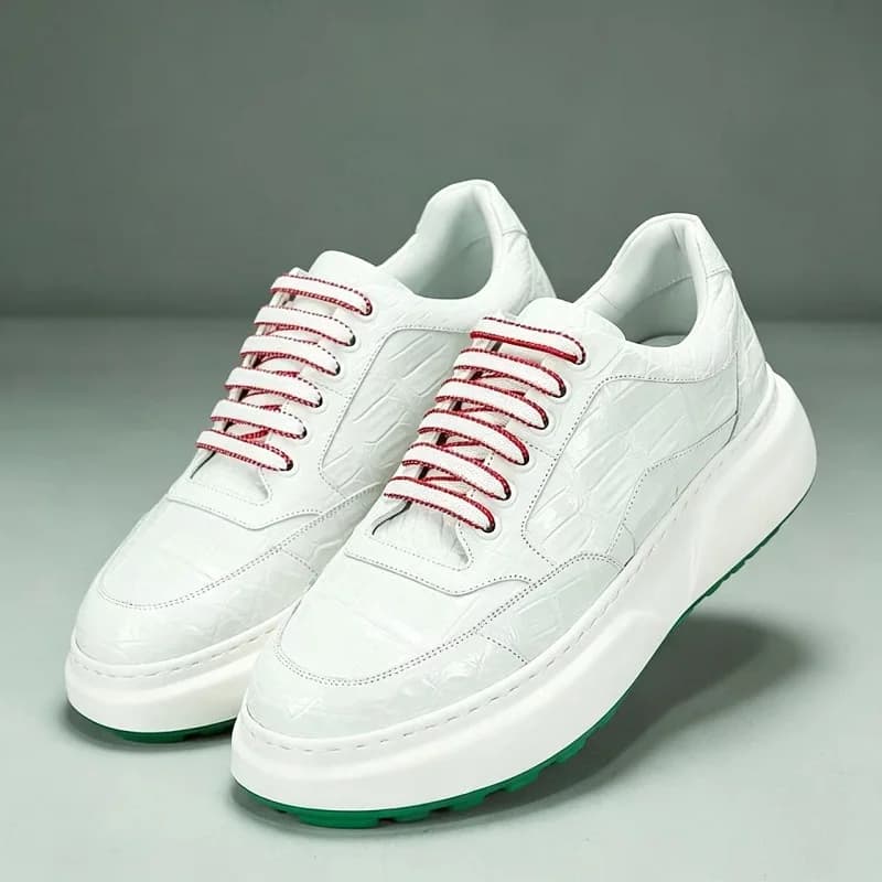 Nuovi arrivi 2026: Scarpe casual da uomo in vera pelle di coccodrillo, sneakers in vera pelle PDD813