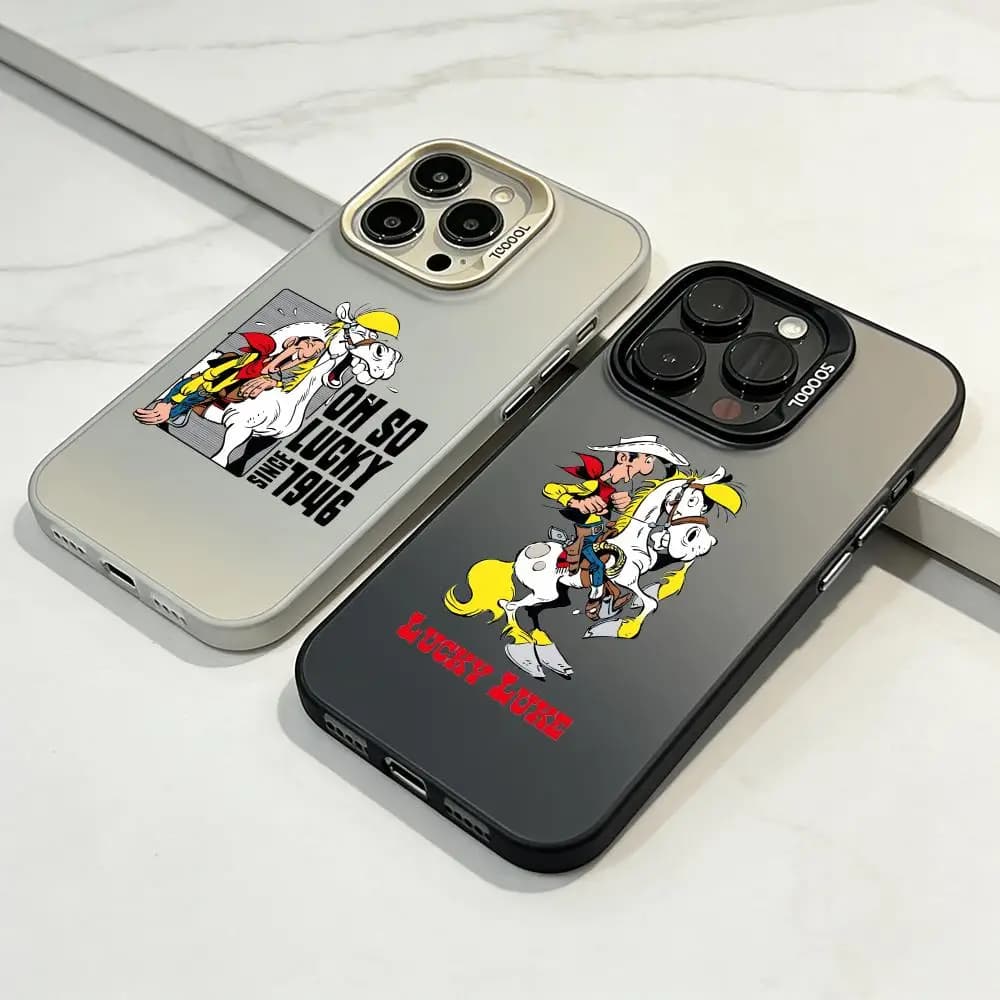 Custodia Premium per iPhone 16/15/14/13/12/17 Pro Max Plus, leggera e antiurto. Lucky Luke