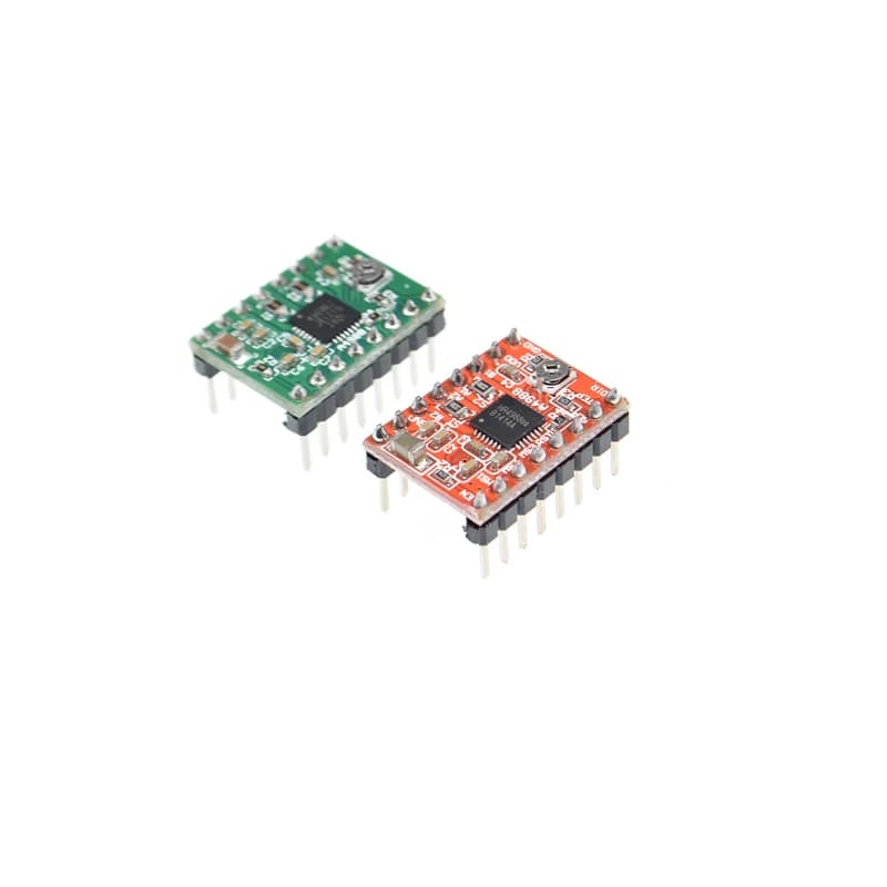 (2 pezzi rossi + 2 pezzi verdi) A4988 Modulo driver motore passo-passo Stepstick per stampante 3D Arduino Reprap Rad Green Board