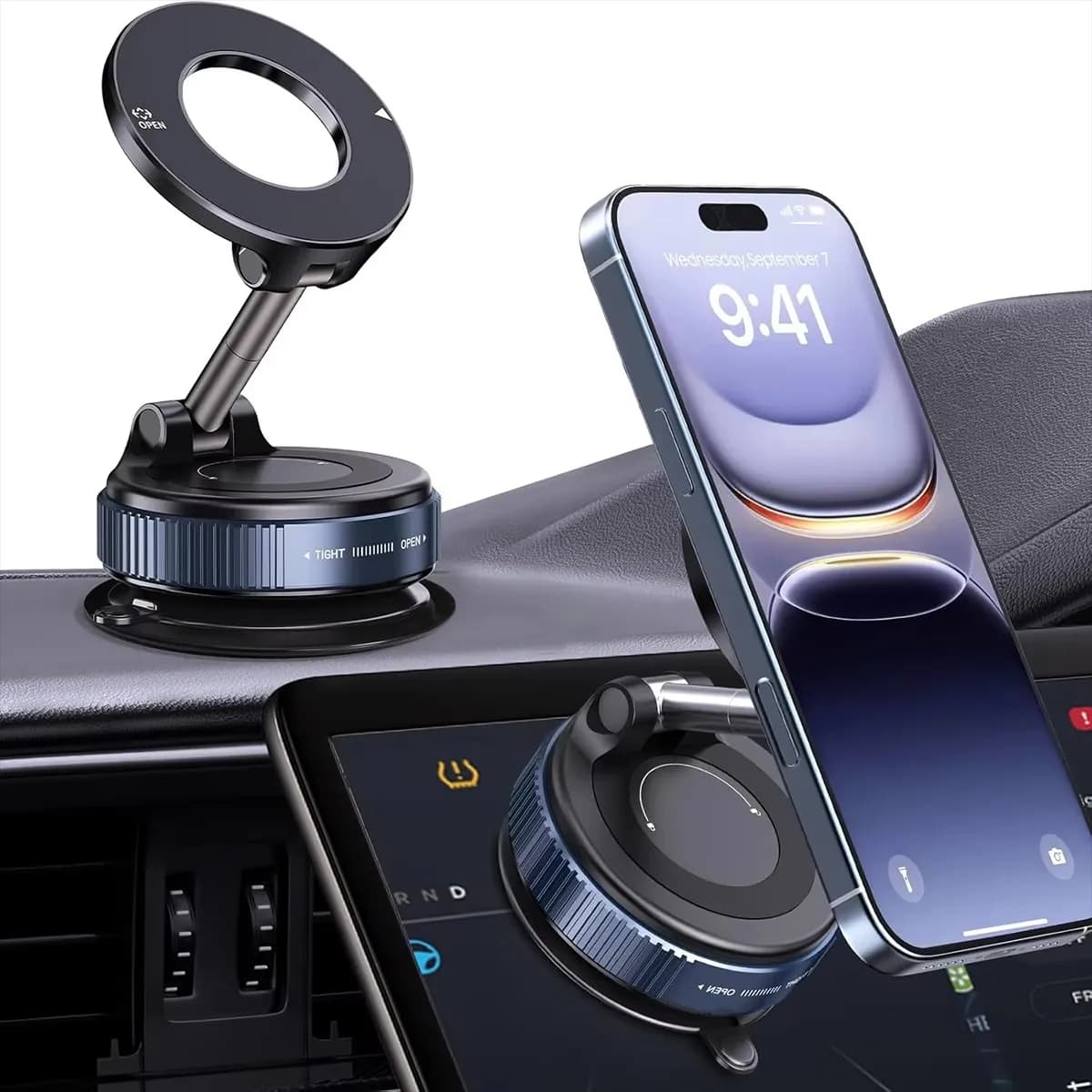 Supporto Magnetico per Telefono da Auto, Pieghevole a 360 Gradi ° Supporto a ventosa regolabile universale per auto, scrivania, bagno