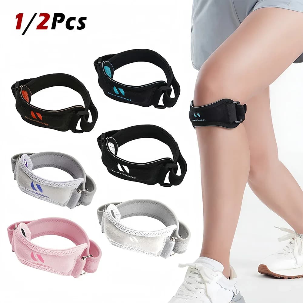 Fascia stabilizzatrice per tendine rotuleo regolabile cinturino di supporto per ginocchiera per tendinite, basket, corsa, escursionismo, pallavolo, Tennis