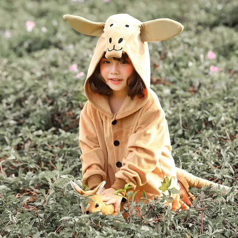 ★ Costumi di Halloween per Cosplay, Adorabili Pigiami a Tema Canguro, Abbigliamento da Notte per Feste a Tema Animale ♥ Tutte le parti del paese