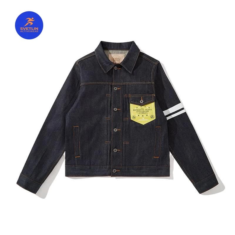 BESCRUZ Luxury Quality EU US Size Jean Jacket Y2K High Street 15oz red-edged men's denim jacket