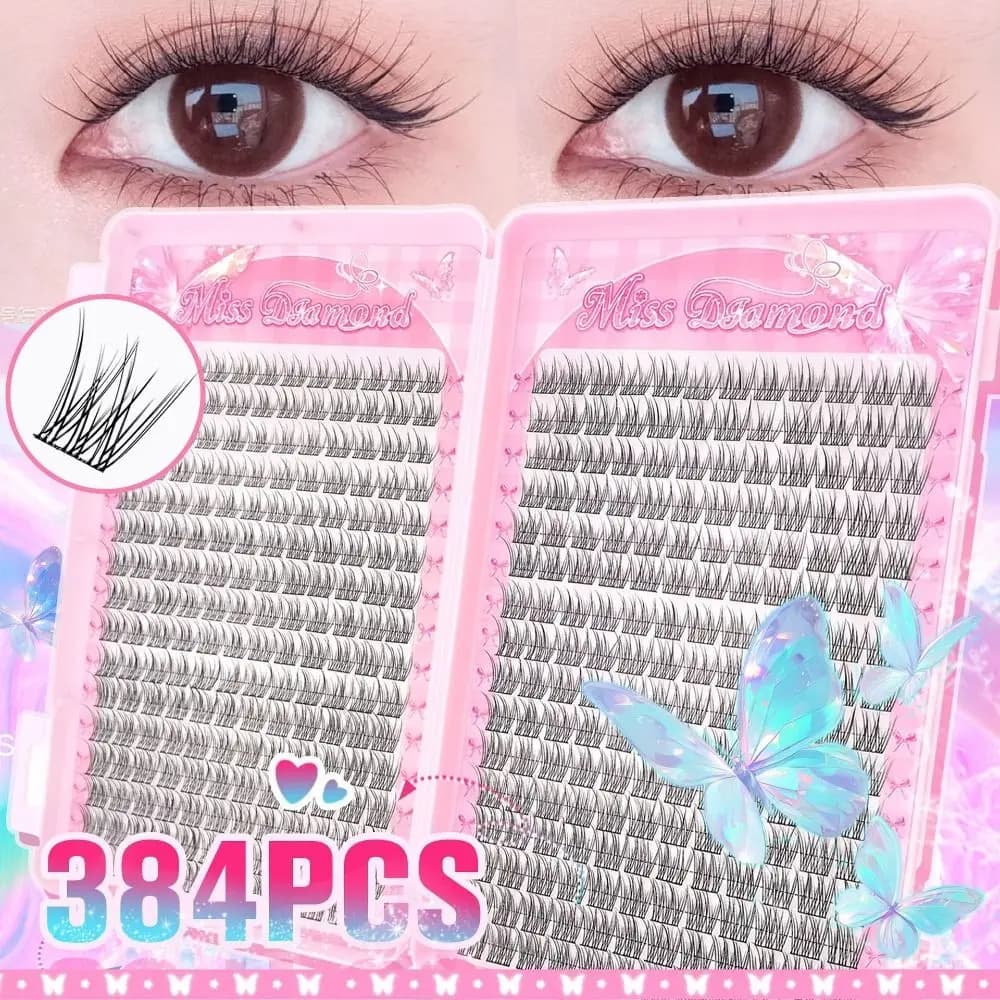 Seal Lash 32 Rows False Eyelashes Wispy Fluffy Cluster Eyelashes Reusable Thick Eyelash Extension Halloween
