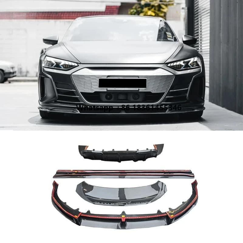 Kit Carrozzeria in Carbonio Secco Stile F Aerodinamico per E-tron GT: Labbro Anteriore, Diffusore Posteriore, Minigonne Laterali, Spoiler