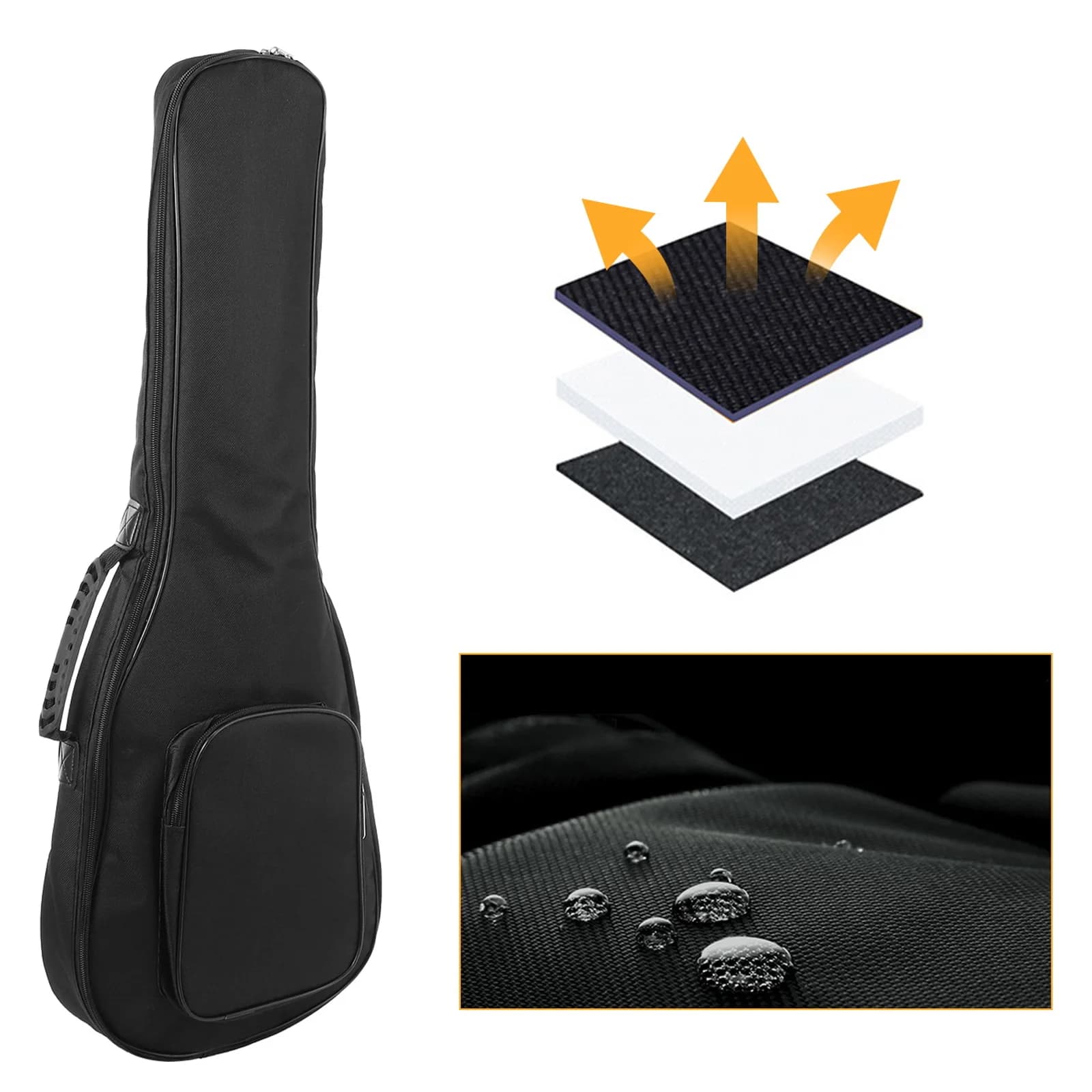 Borsa per Ukulele Impermeabile in Materiale Resistente con Tracolla Traspirante per Ukulele Soprano, Concerto e Tenore