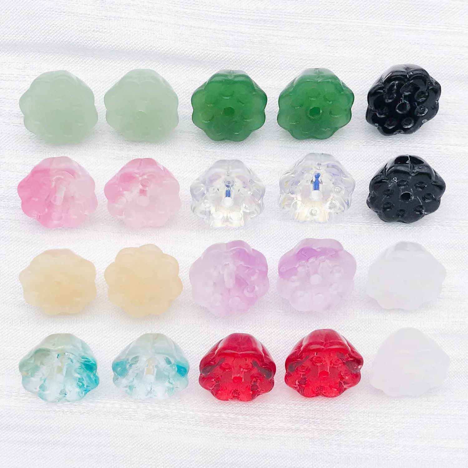 20 pieces of glass beads with lotus seed pod, lotus flower spacer beads for diy bracelets, necklaces, earrings, jewelry creation accessories
