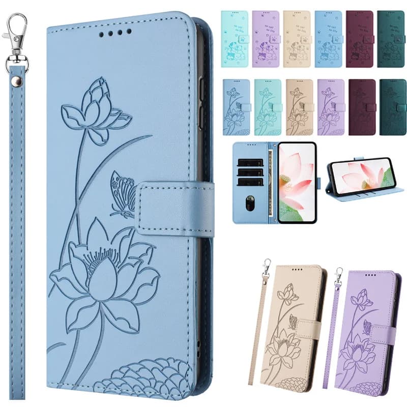 Per Redmi 15C Custodie per Funda Xiaomi Redmi Note 15 Nota 14 13 12 11 Pro Plus 15C Portafoglio in pelle Flip Cover Fiore Gatto Cassa del telefono