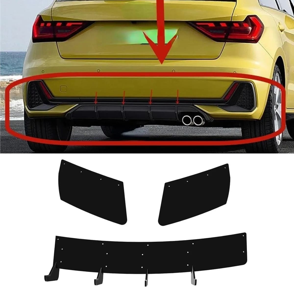 Per Audi A1 40 TFSI S-Line 2019-2022 Spoiler Posteriore Diffusore Paraurti Accessorio Auto