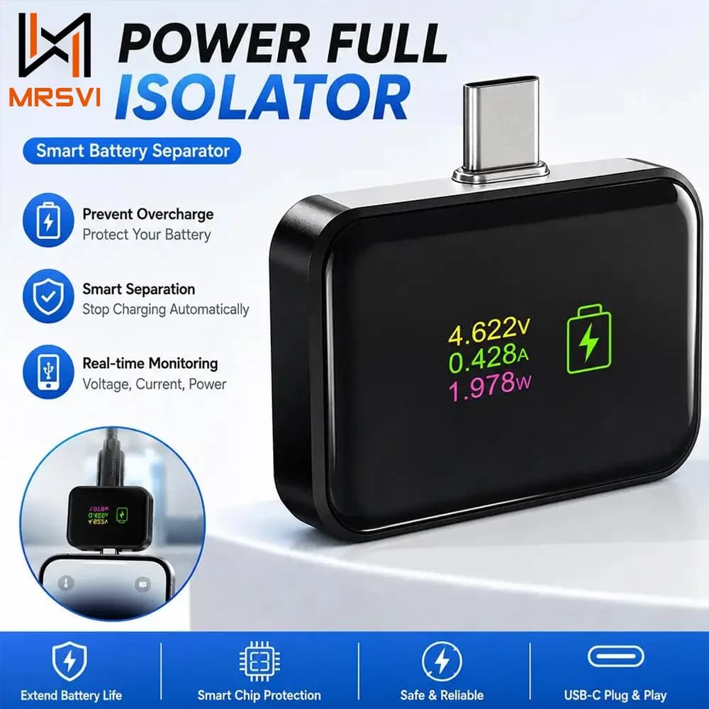 MRSVI Smart Auto Disconnect Charger,140W Auto Shut Off Phone Charger,Full Charge Disconnector for Phones,Tablets and More