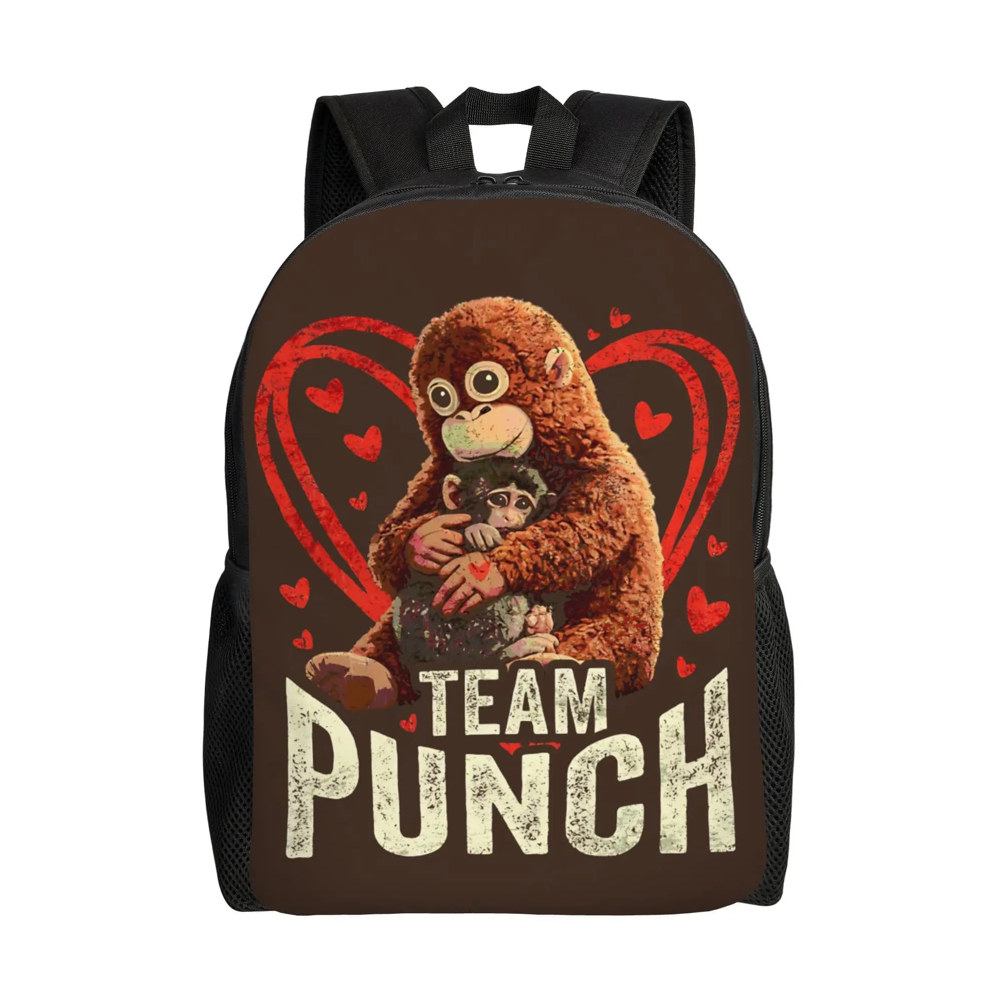 Zaino per adolescenti Baby Punch Monkey con tasca, per scuola superiore, lavoro, zaino da giorno per uomo e donna, borse in tela per laptop