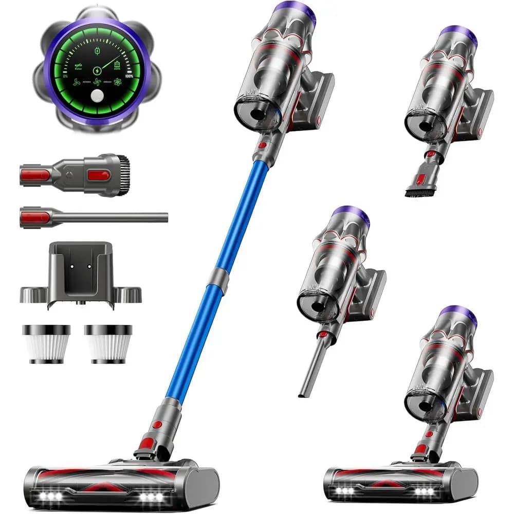 Aspirapolvere senza fili, 50KPa 600W 70 minuti Aspirapolvere per la casa, Aspirapolvere autoportante anti-groviglio con compressa profumata,