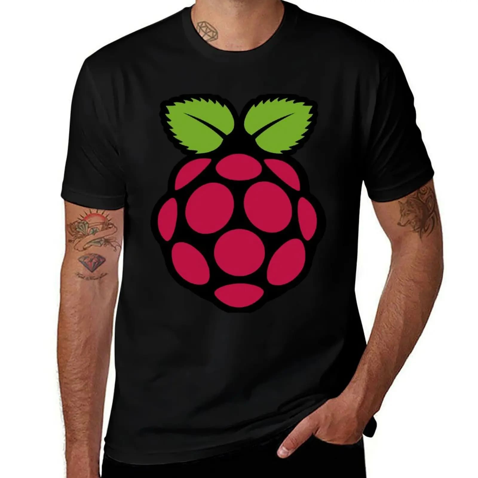 Raspberry pi logo T-Shirt Quick Dry Sports Short Sleeve Tee T-Shirt