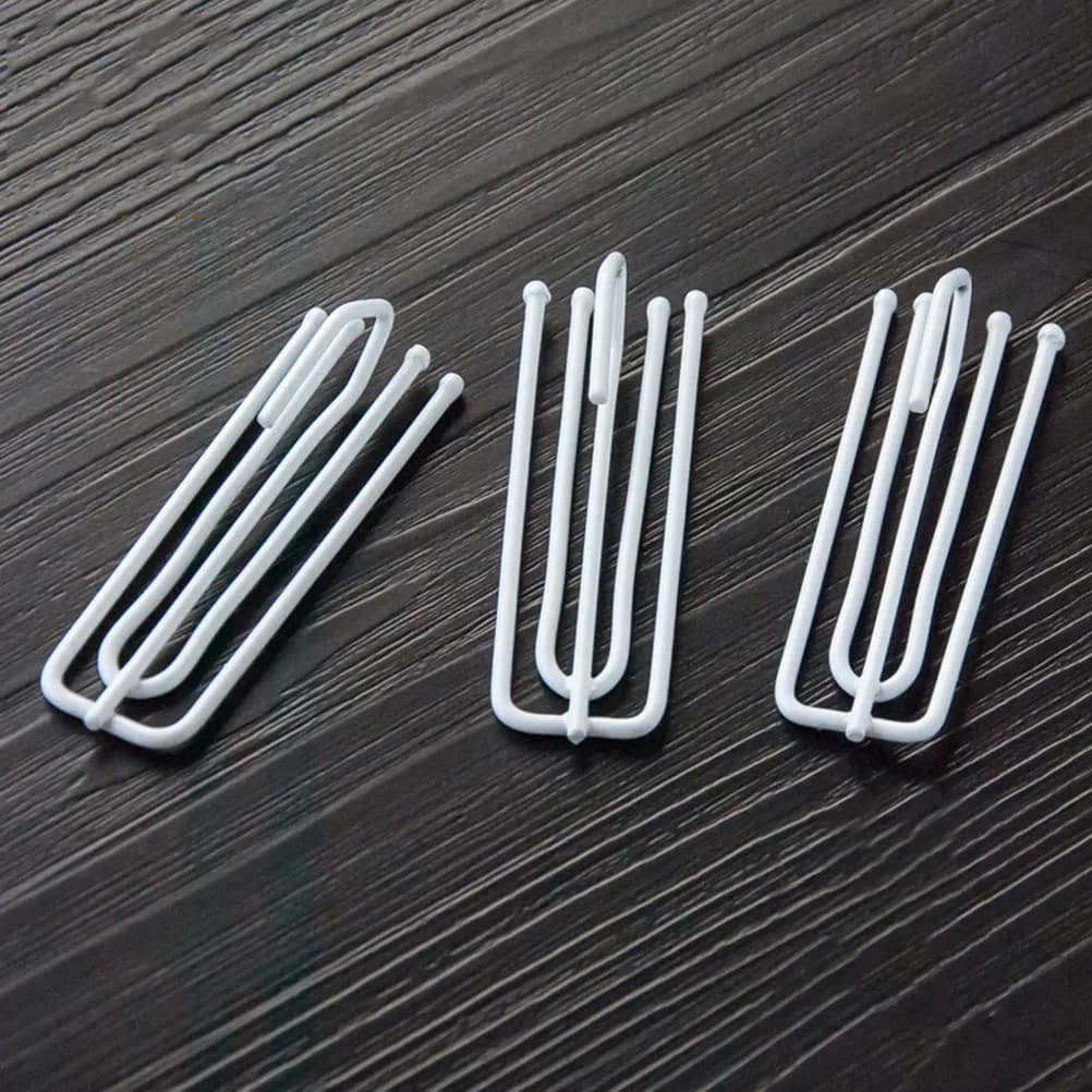 8 Pezzi Ganci per Tende in Metallo a Doppia Forcella, Accessori per Appendere Tende da Finestra e Doccia, Tende Oscuranti, Binario per Pieghe a Pizzico