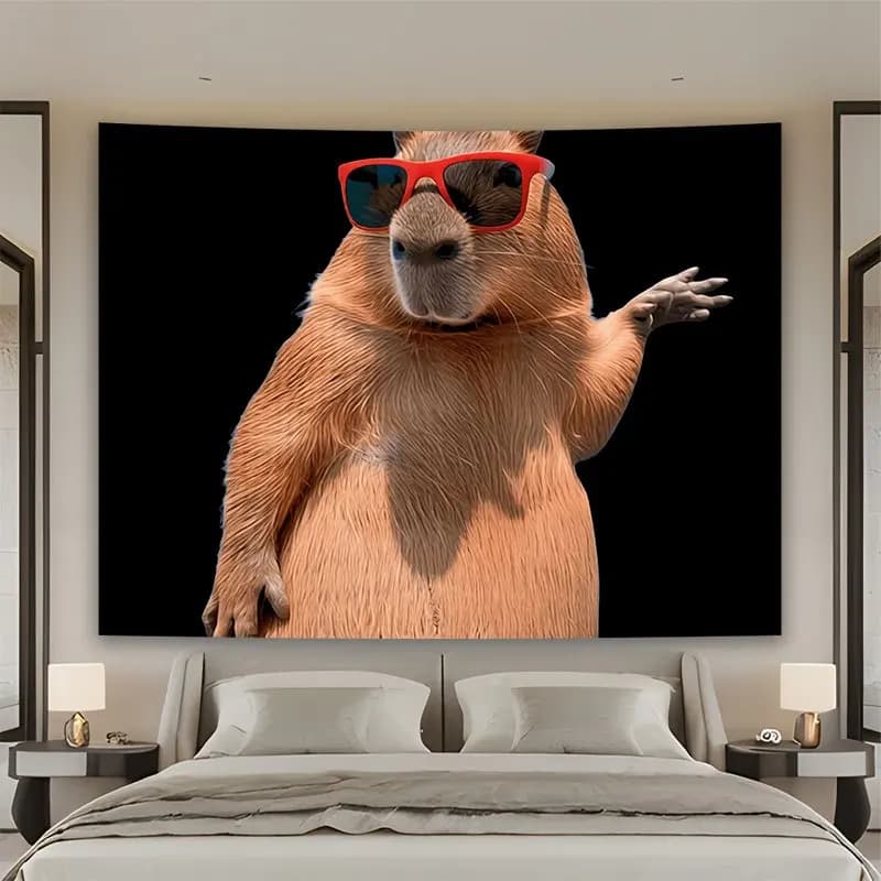 Tropical Monkey Art Tapestry Wall Hanging Giant Animal Decor Pop Culture Sunglasses Jungle Style 150x300cm