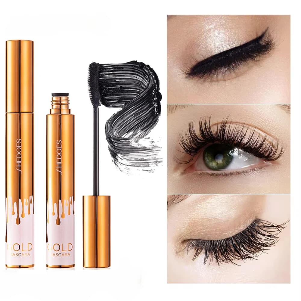 Mascara 3D Eyelashes Black Eyelashes Extension Eyelash Eyelashes Brush Beauty makeup Mascara color gold long-lasting