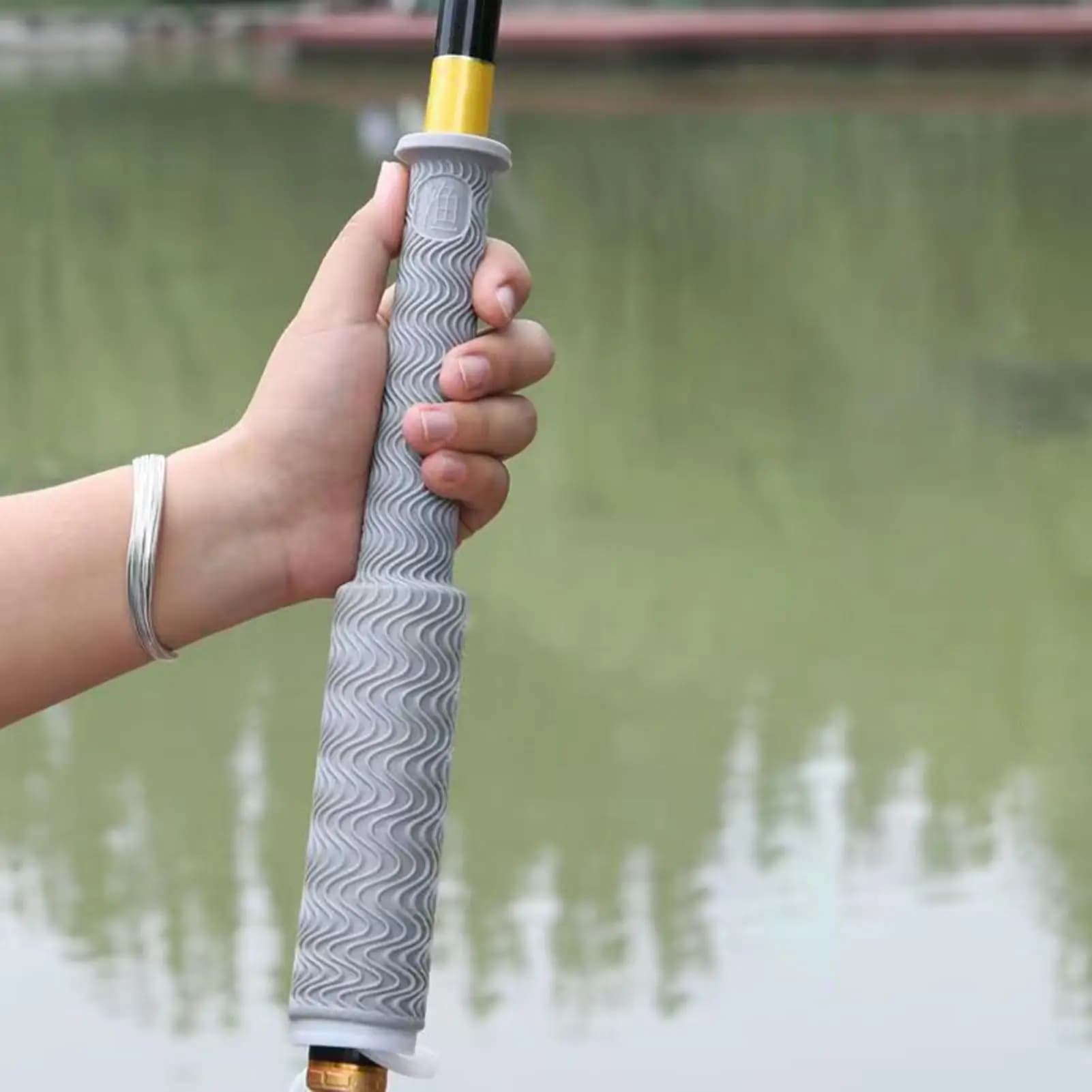 Fishing Rod Handle Sleeve Non-Slip Protective Grip For Saltwater Boat Kayak River Lake, Men Angler Beginner