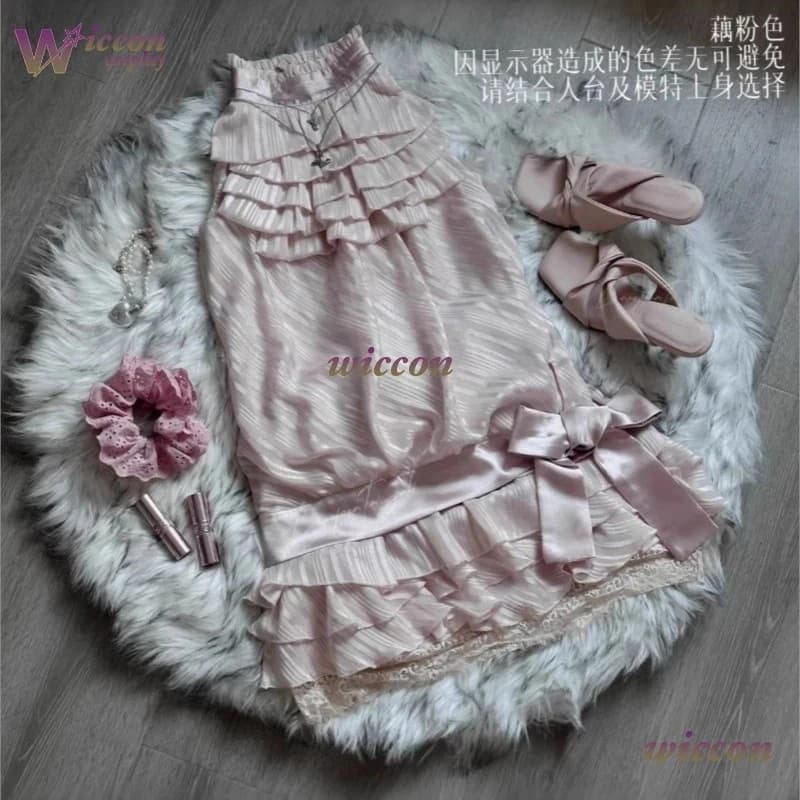 g'7,n\5;e,8\v,5/Uniform Anime Komatsu Nana Style Ichinose Cosplay Costume Pink Vintage Retro Outfit Skirt Bowknotf;4'v.7/n\